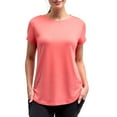 thumbnail image 1 of Hello Mello Dream Tee Shirt Pajama Lounge Short Sleeve Crewneck Top, Coral Large (Women's), 1 of 8