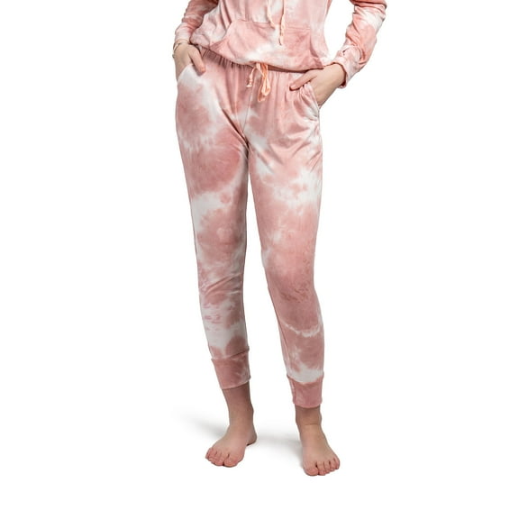 Hello Mello Dyes The Limit Lounge Joggers Soft Tie Dye Pajama Pants, Blush (Women's)