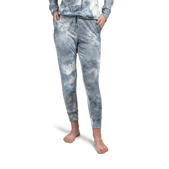 Hello Mello Dyes The Limit Lounge Joggers Soft Tie Dye Pajama Pants, Gray (Women's)
