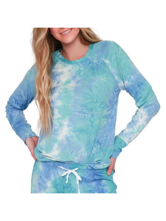 Dyes The Limit Lounge Long Sleeve Pajama Top Aqua Large/X-Large (Women's)
