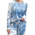 thumbnail image 1 of Hello Mello Dyes The Limit Lounge Long Sleeve Pajama Top, Blue Large/X-Large (Women's), 1 of 8