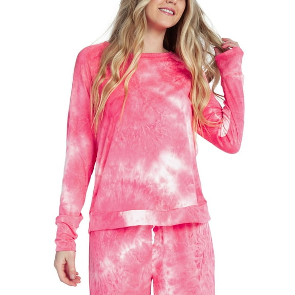 Hello Mello Dyes The Limit Lounge Long Sleeve Pajama Top, Coral Medium/Large (Women's)