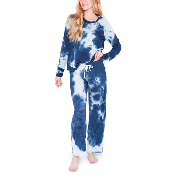 Hello Mello Dyes The Limit Lounge Top and Pants, 2-Piece Pajama Set, Navy Medium/Large (Women's)