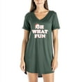 thumbnail image 1 of Hello Mello Holiday Sleep Shirt Soft Lounge Pajama V-Neck Nightgown, Oh What Fun (Women's), 1 of 9