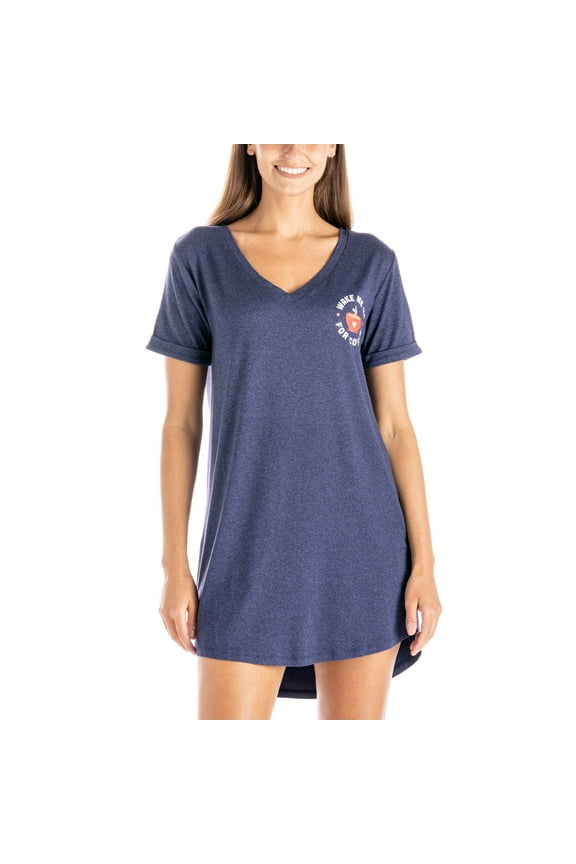Let Me Sleep Lounge Sleepshirt V-Neck Short Sleeve Sleepwear, Wake Me Up for Coffee X-Large/XX-Large (Women's)