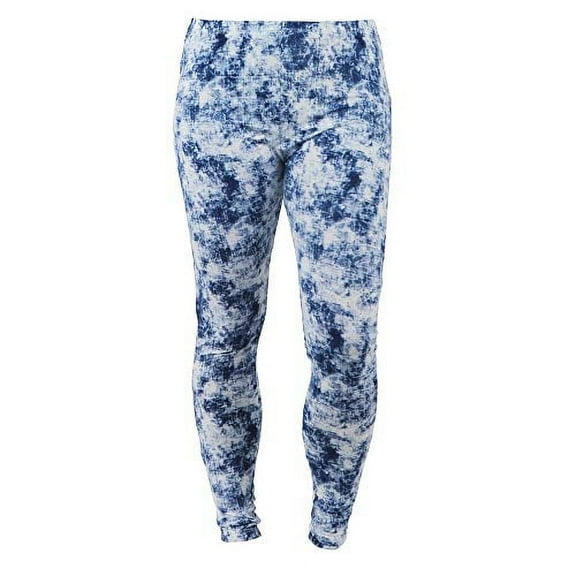 Hello Mello Lounge Luxe Women's Modern Print Fitted Soft Stretch Leggings Blue