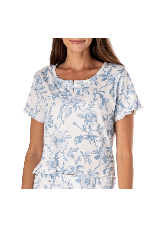 Lounge Pajama Top Sleepwear Shirt with Crewneck, Spill The Tea (Women's)