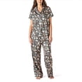 thumbnail image 1 of Hello Mello Satin Lounge Top and Pants, 2-Piece Pajama Set Petal to the Metal, X-Large/XX-Large (Women's), 1 of 9