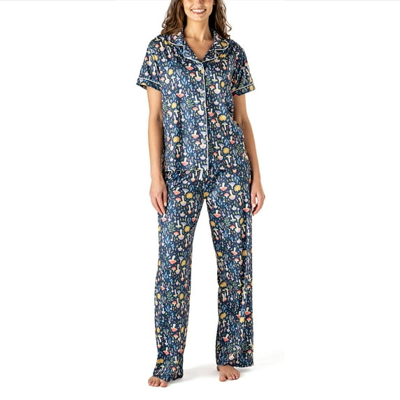 Hello Mello Signature Lounge Top and Pants, 2-Piece Pajama Set Down To Earth, Large/X-Large (Women's)