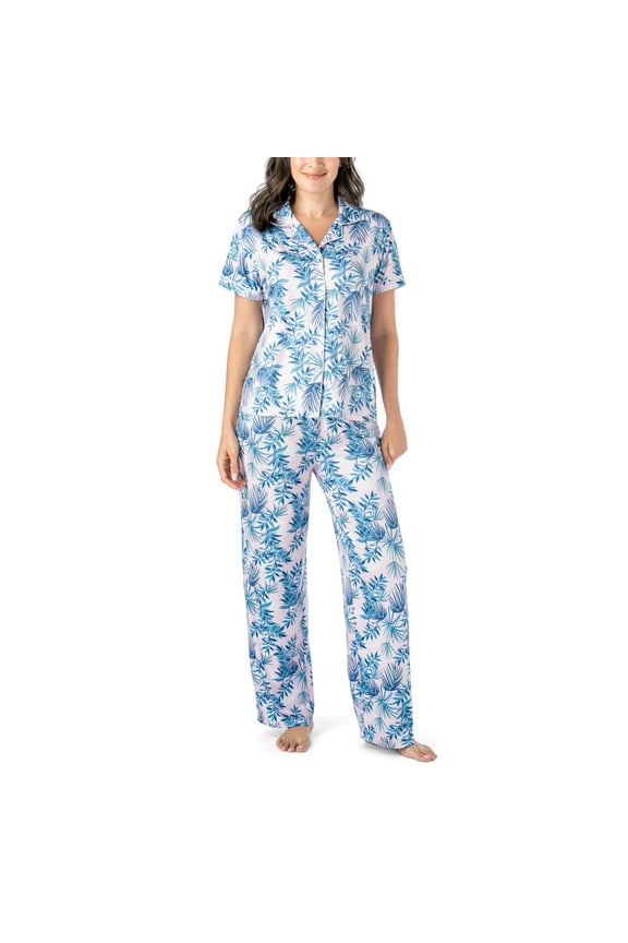 Signature Lounge Top and Pants, 2-Piece Pajama Set, Palm Down Small/Medium (Women's)
