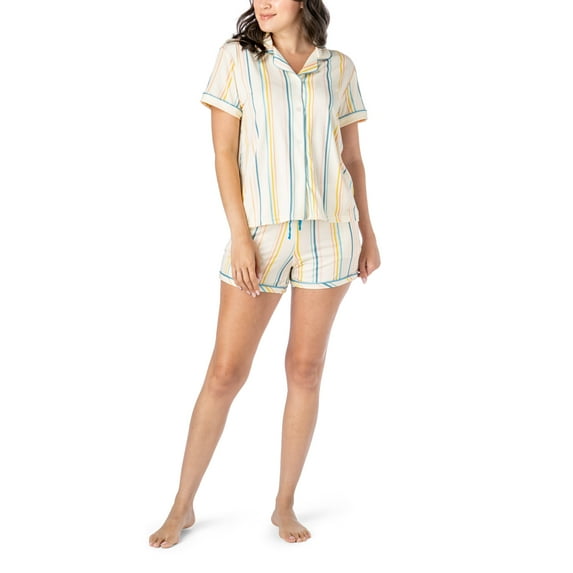Hello Mello Signature Lounge Top and Shorts, 2-Piece Pajama Set, Havana Nights X-Large/XX-Large (Women's)