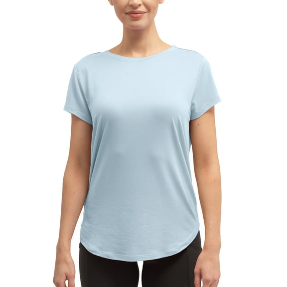 Hello Mello Women's Short Sleeve Dream Tee Shirt Sky Blue, Medium