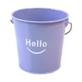 thumbnail image 1 of "Hello" Metal Mini Bucket With Handle For Pen Storage & Candy Container Front Porch Decorations Outdoor,Light Purple, 1 of 5