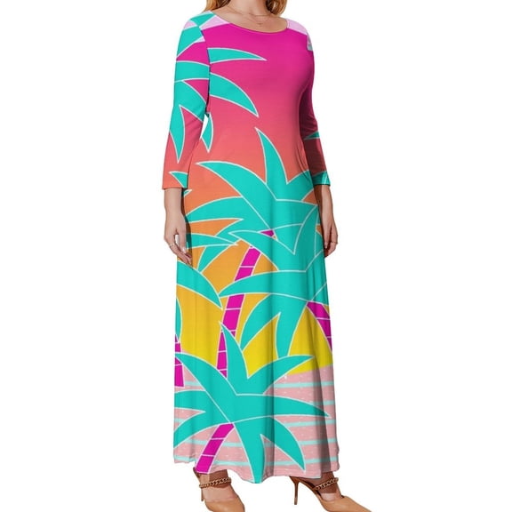 Hello Miami Sunset Long Sleeved Dress Summer skirt luxury woman evening dress