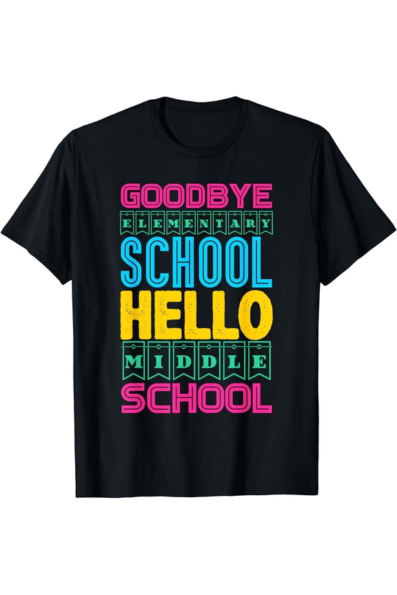 Hello Middle School Elementary Graduation Gift Kids Teachers T-Shirt Black Large