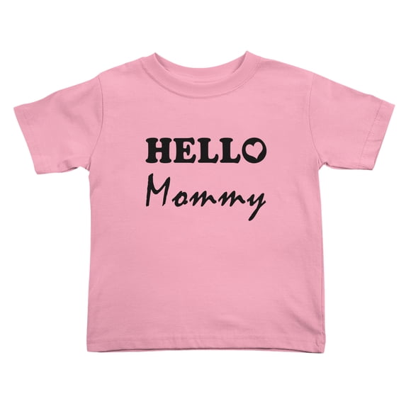Hello Mommy Cute Toddler T Shirts for Boys Girls (Pink, 2T)