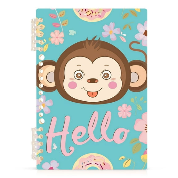 Hello Monkey Face Notebooks 1-subject Journal 60 Sheets A5 College Ruled Paper Detachable Ring 8.3"x5.7"