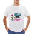 thumbnail image 1 of Hello My Friend Vintage T-shirt Mens Cotton Classic Crewneck Short Sleeve Tees Unisex White-Hello My Friend 4XL, 1 of 5