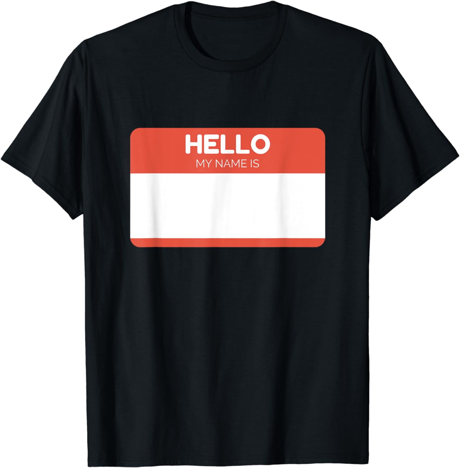 Hello My Name Is Sticker T-Shirt Name Tag Work Badge Tee - Walmart