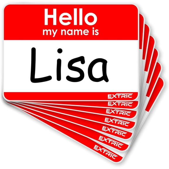 Hello My Name is Stickers, 100 Count Name Tags Stickers, Red Badges, 2.25 x 3.5 Inch Sticker for Events, Office, Meetings, School