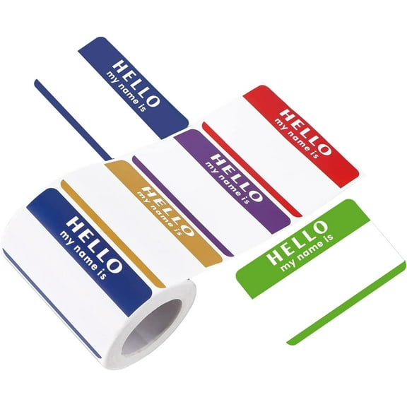 Hello My Name is Stickers, 300 Labels Name Tags, 5 Colors, Office & School