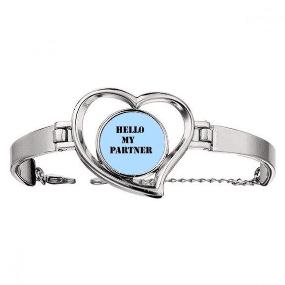 Hello My Partner Workmate Bracelet Heart Jewelry Wire Bangle