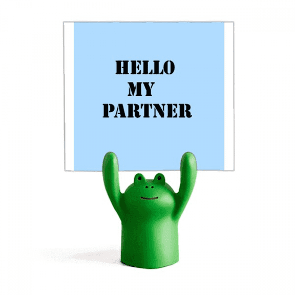 Hello My Partner Workmate Memo Holder Cartoon Animal Frog Stand Decoration