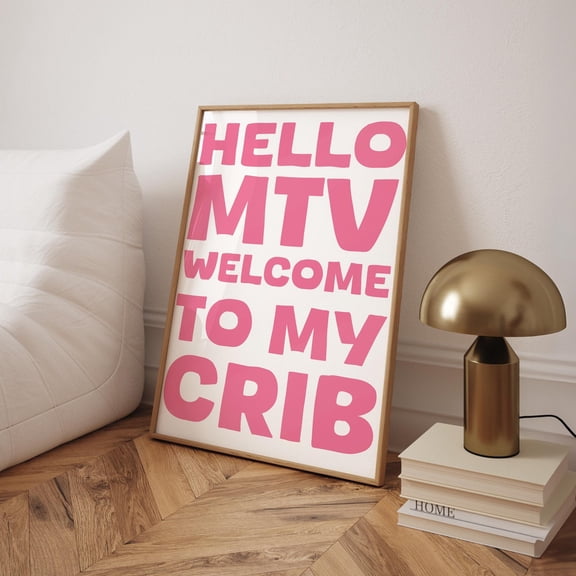 Hello My Pink Typography Trendy Dorm Decor Design 9 Unframed Paper Print