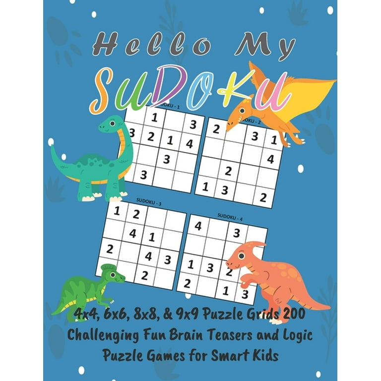 Easy 4X4 Sudoku puzzle game for kids - 20 pages printable worksheet