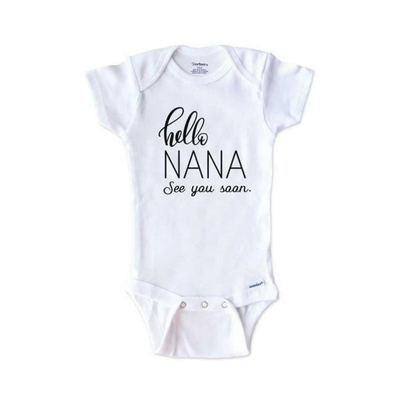 Hello Nana See You Soon - surprise grandma baby onesie birth pregnancy announcement - White 0-3 Months