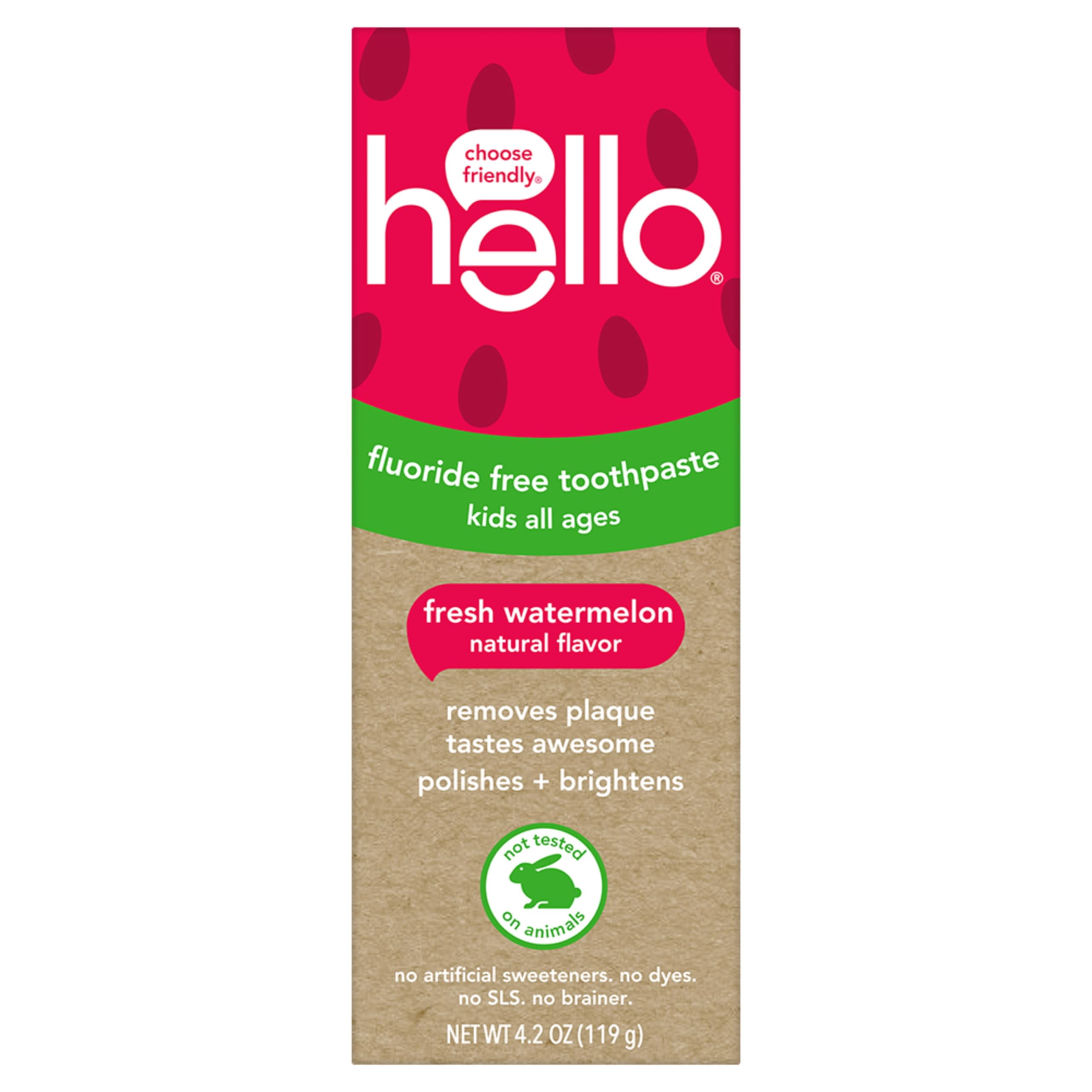 Hello Natural Watermelon Flavor Baby & Kids Fluoride Free Toothpaste