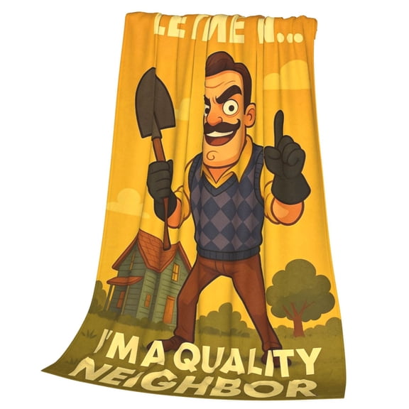 Hello Neighbor Throw Blanket Cozy Plush Lightweight Warm Fuzzy Flannel Blanket Air Conditioning Blanket for Couch Sofa Bed Home Decor Gift 60x50in