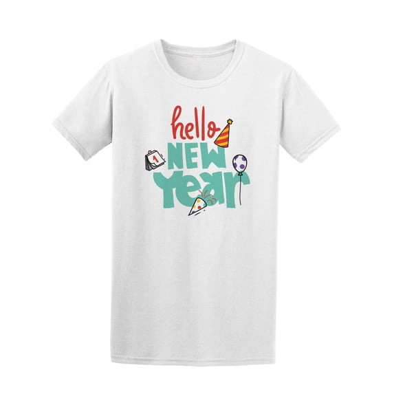 Hello New Year Tee. Men's -Image by Shutterstock