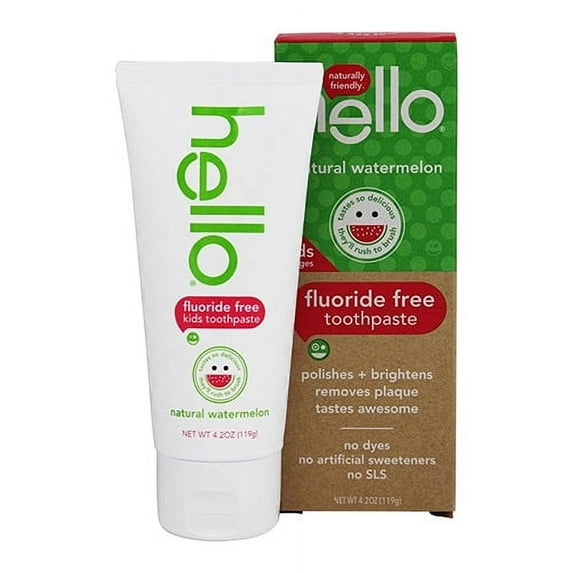 Hello Oral Care Kids Fluoride Free Toothpaste Watermelon, 4.2 Oz, 2 Pack