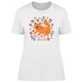 thumbnail image 1 of Hello Orange Cat Doodle T-Shirt Women -Image by Shutterstock, Female Large, 1 of 2