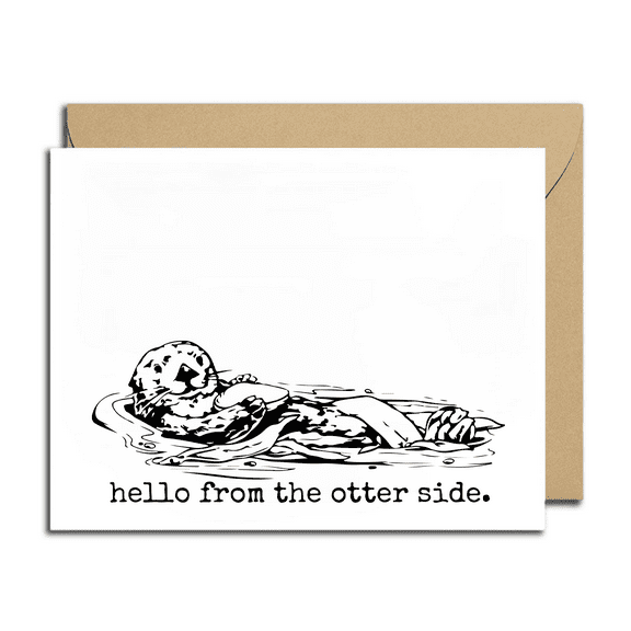 Hello From The Otter Side Greeting Card Cute Otter Design Blank Inside, Envelope Included Perfect for Friendships, Encouragement, or Just Because