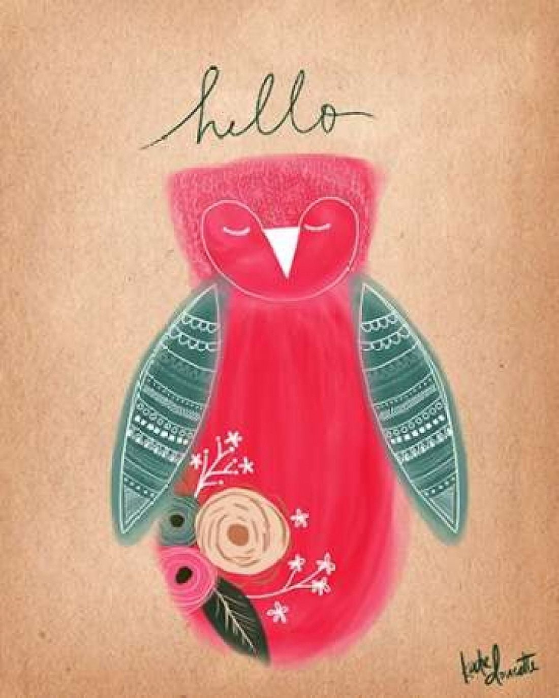 Hello Owl Canvas Art - Katie Doucette (24 x 30)