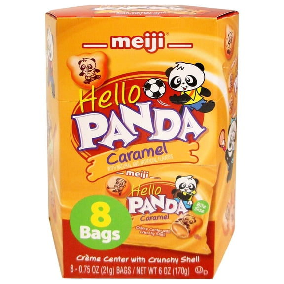 Meiji Big Hello Panda Caramel Cookies, 6 oz