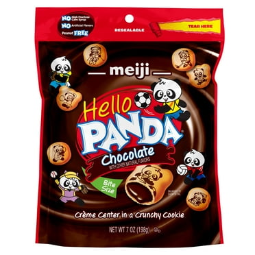 Hello Panda Chocolate Crème Cookies, Bite Size, 7oz Resealable Pouch