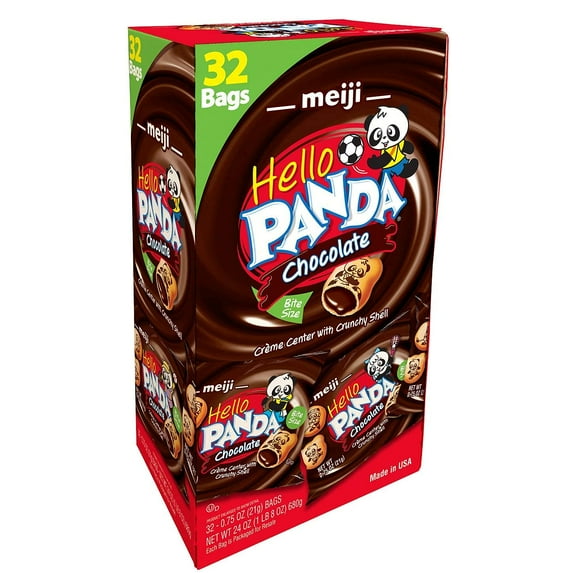 "BcTlyInc Cookies, Chocolate Crティme Filled - 32 Count, 0.75oz Packages - Bite Sized Cookies with Fun Panda Sports"