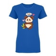 thumbnail image 1 of Hello Panda Design Shaped T-Shirt Women -Image by Shutterstock, Female Medium, 1 of 2