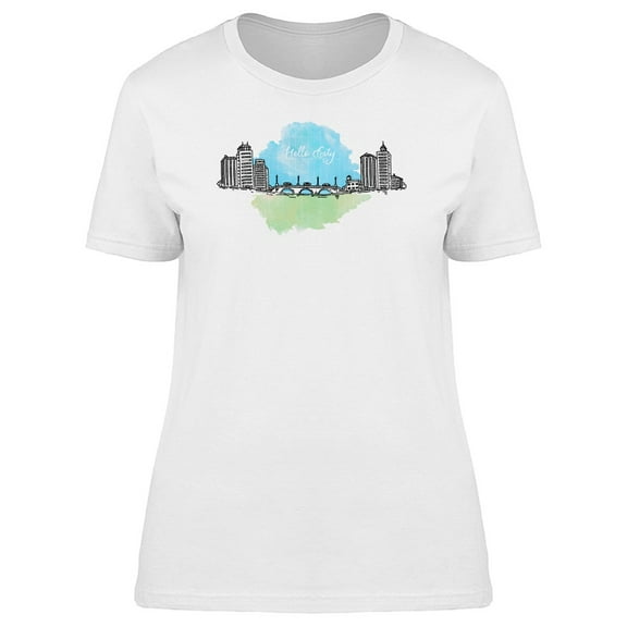 Hello Panorama Of A Big City T-Shirt Men -Image by Shutterstock, Male Large