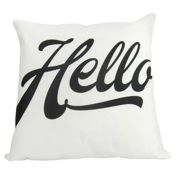 Hello | Pillow Cover | Hello Sign | Throw Pillow |  Pillow | Retro Decor Ideas | Home Decor | Minimalist | Modern White Pillows | Room Decor