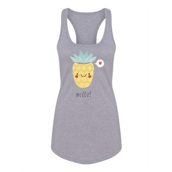 Hello! Pineapple Racerback Tank Women -Image by Shutterstock, Female x-Large