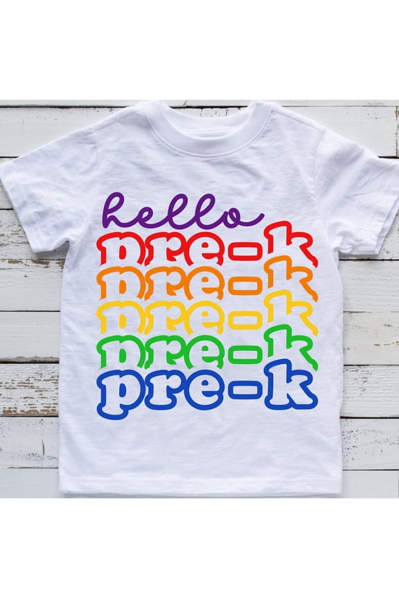 Hello Pre K Shirt, Back To School Shirt, First Day Going Into Pre K T Shirt, Kids Graphic Shirt TODDLER SHORT SLEEVE TEE BELLA CANVAS 3001T