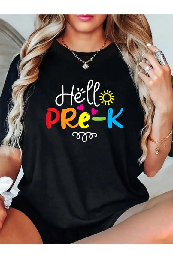 Hello Pre-K Shirt Fun Back to School Teacher Student Gift T-Shirt