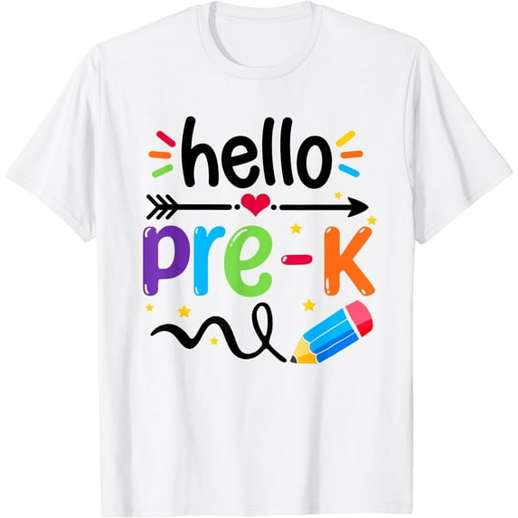 Hello Pre-K Team PreK Back to School Teacher Girls Boys Kids T-Shirt