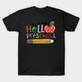 thumbnail image 1 of Hello Preschool Funny Leopard Back To School Graphic, H17823 Unisex T-Shirt, Up to 5XL Available, 1 of 2