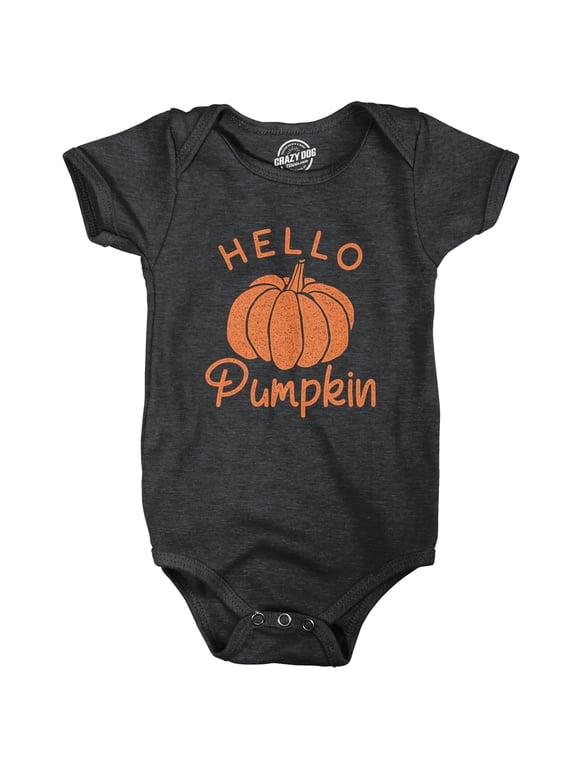 Hello Pumpkin Baby Bodysuit Funny Newborn Halloween Fall Autumn Lover Jumper