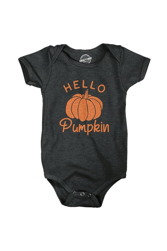 Hello Pumpkin Baby Bodysuit Funny Newborn Halloween Fall Autumn Lover Jumper